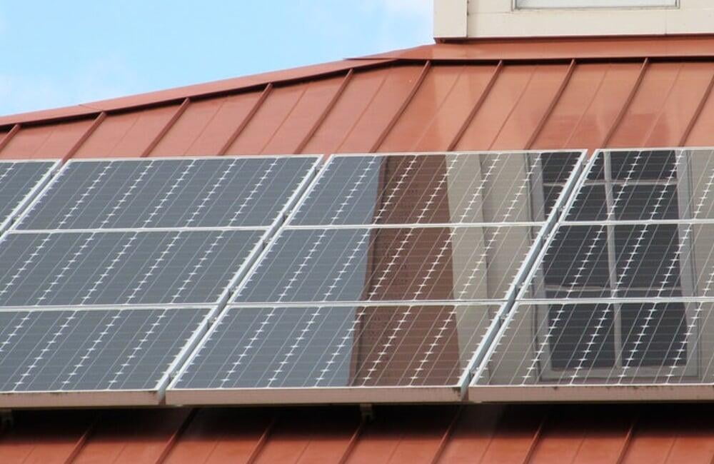 Solar panels on the roof