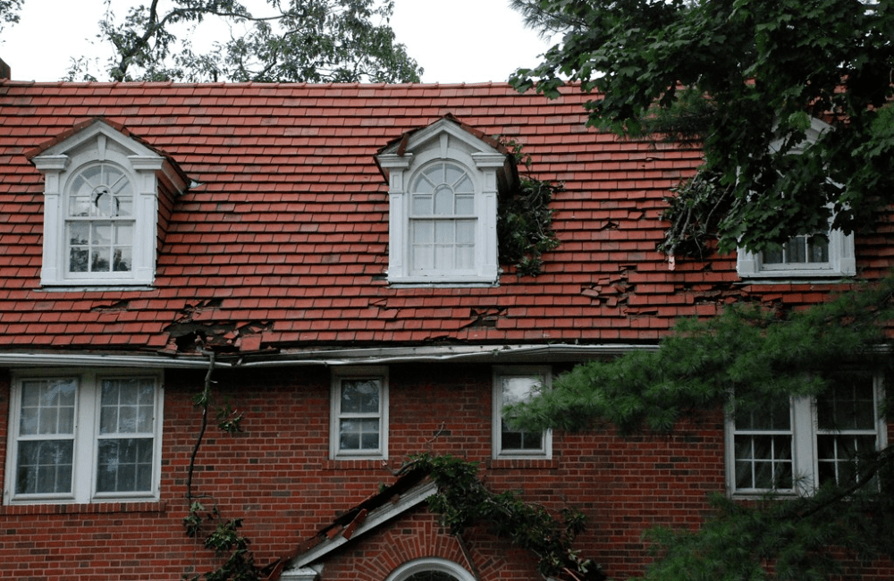 broken shingle roof